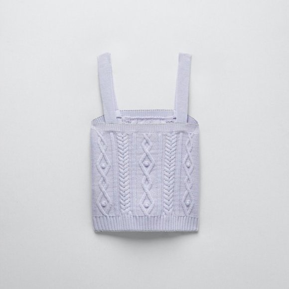 Zara Cable Knit Cropped Top S - Picture 5 of 7